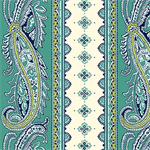 Quilting Treasures - Oxford Revival - Paisley Stripe, Jade