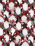 Wilmington Prints - Snowy Gnomies - Packed Gnomes, Black