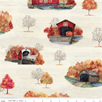 Riley Blake - Covered Bridges in Fall - Main Print, Cream