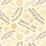 Lumin Fabrics - Sweet Honey Bee - Titles & Labels, Yellow