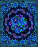 Blank Quilting - Luna Garden - 36^ Floral Panel, Navy