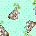 A.E. Nathan - Comfy Flannel Prints - Koala Bears, Aqua