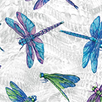 Benartex Traditions - On Dragonfly Wings - Large Dragonfly, Grey