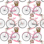 3 Wishes - Hugs and Kisses - Flower Bicycles, White