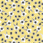 Quilting Treasures - Blissful Blooms - Flower Heads, Yellow