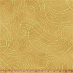 Hoffman California - Christmas Wish - Swirling Metallic Lines, Gold/Gold