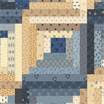 Marcus - Pam's Cabin - Log Cabin Cheaters Quilt, Blue