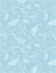 Wilmington Prints - Paradise Bay - Sea Silhouettes, Light Blue