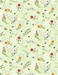 Wilmington Prints - Gnome & Garden - Flower Toss, Green
