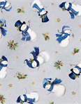 Wilmington Prints - Let it Snow-Man! - Snowmen Toss, Gray