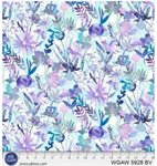 P & B Textiles - 108^ Whispering Gardens - Watercolor Floral, Blue Violet