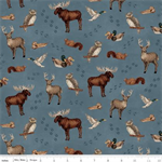 Riley Blake - Whispering Pines - Animal Toss, Blue