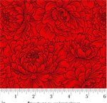 Henry Glass - Scarlet's Treasure - Peony Monotone, Red