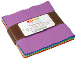 Robert Kaufman - 5^ Charm Squares - Kona Cotton, New Bright Palette