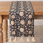 Table Runner - Navy, Block Print