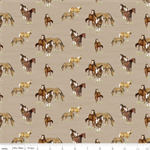 Riley Blake - The Homestead - Horses, Tan