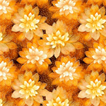 Quilting Treasures - Swan Song - Lotus Flowers, Burnt Orange