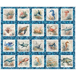 Quilting Treasures - Nauticus - Sea Creatures Picture Patches, Ocean