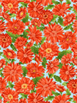 Exclusively Quilters - Simply Daisies - Packed Poppies, Orange