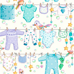 Quilting Treasures - Little Ones - Baby Clothesline, Cream