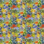 Clothworks - Poppy Dreams - Flower Wall, Multi