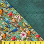 Mook - Quilted Fabric - Song Birds, Green