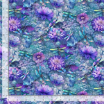 Timeless Treasures -  Dragonfly Mist - Flying Dragonflies & Floral, Multi