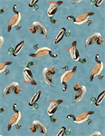 Wilmington Prints - Down By The Lake - Duck Toss, Dark Blue