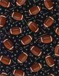Timeless Treasures - Sports - Tossed Footballs, Black