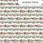 Northcott - Home For Christmas - Border Stripe, White