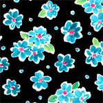 Quilting Treasures - Delilah - Tossed Floral, Black/Turquoise