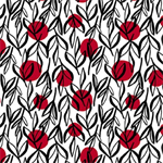 Henry Glass - Crimson Garden - Red Dots & Black Vines, White