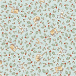 Clothworks - Guess How Much I Love You 2026 - Tossed Bunnies, Light Teal