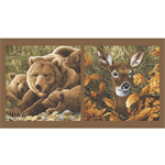 Andover - Northwoods - 24^ Bear And Deer Panel, Brown
