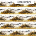 Northcott - Misty Morning - Border Stripe, Ochre