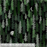 Windham Fabrics - Winter Fleece Print - Midnight Pines, Black