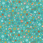 Robert Kaufman - Astrobots Flannel - Bolts, Teal