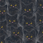 3 Wishes - Minky Midnight Prowl - Whiskered Wonders, Black