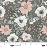 Blank Quilting - Petals & Pewter - Large Flowers, Gray
