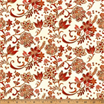 Hoffman California - Gilded Garden - Floral Sprigs, Russet/Gold