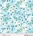 P & B Textiles - Whisper Song - Swirling Leaves, Blue