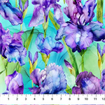 Northcott - Infatuation - Iris Feature, Turquoise