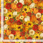 Timeless Treasures - Give Thanks - Floral & Pumpkin, Autumn