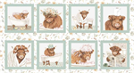 Studio E - Bathing Bonnies - 24^ Bonnie Blocks, Ginger/Mint