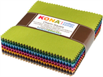 Robert Kaufman - 5^ Charm Squares - Kona Cotton, Dusty 101 Palette