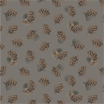 Windham - Archer Flannel - Pinecones, Grey