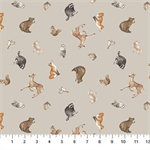 Northcott - Tanglewood - Tossed Animals, Med Gray