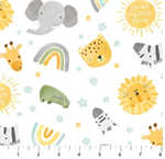 Northcott - Sunny Safari - Head Toss, White