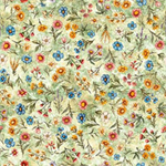 Quilting Treasures - Lil Farmers - Floral Toss, Light Green