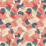 Lumin Fabrics - Stripes and Stars - Flags & Fireworks, Cream
